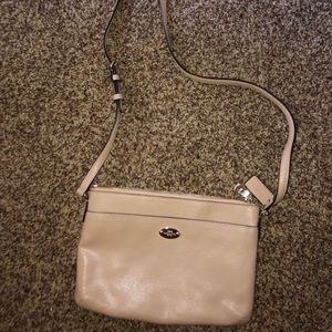 cream coach satchel bag